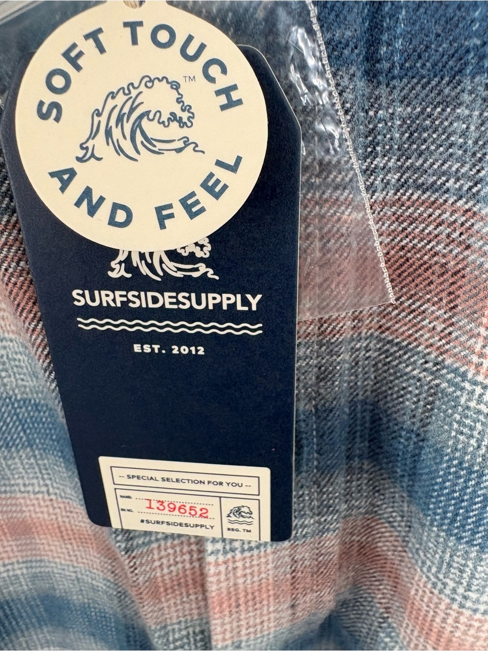 Surfside Supply Men’s Plaid Button-Down Shirt in Blue and Pink - Picture 5 of 7